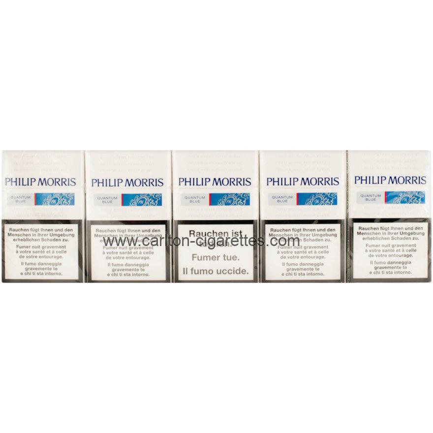 Philip Morris Cigarette Quantum Blue Box Carton