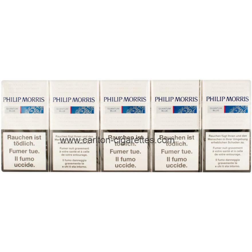 Philip Morris Cigarette Quantum Blue 100's Box Carton