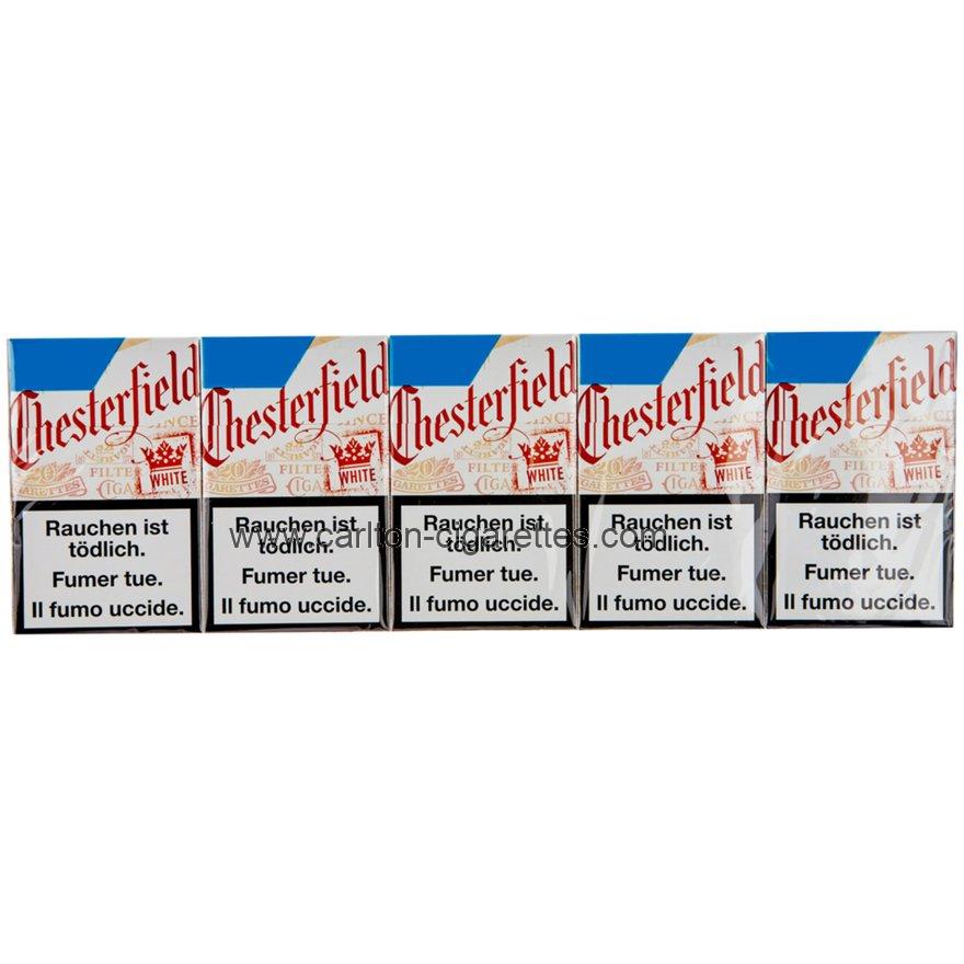 Chesterfield White Box Cigarette Carton