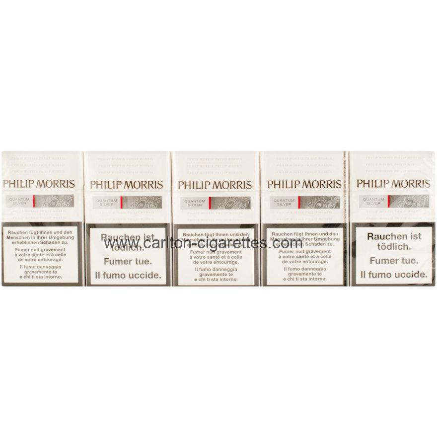 Philip Morris Cigarette Quantum Silver Box Carton