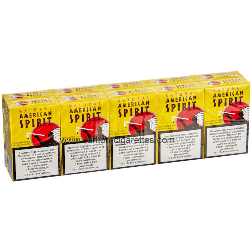 Natural American Spirit Yellow Cigarette Carton