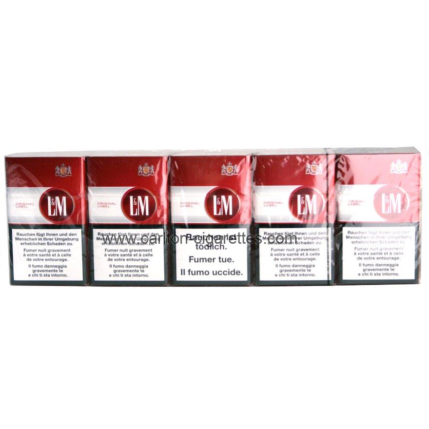 L&M Cigarette Red Label Box Carton