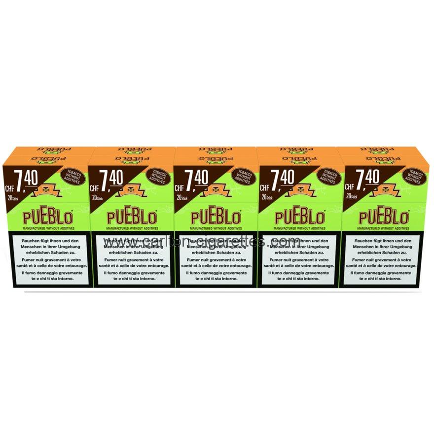 Pueblo Cigarettes Green Box Carton